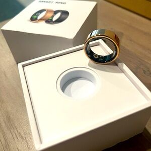 QRing Smart Ring Fitness Tracker IP68 Waterproof (Golden) Size 8